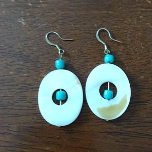 FINAL MARKDOWN Opal/turquoise color oval pierced earrings